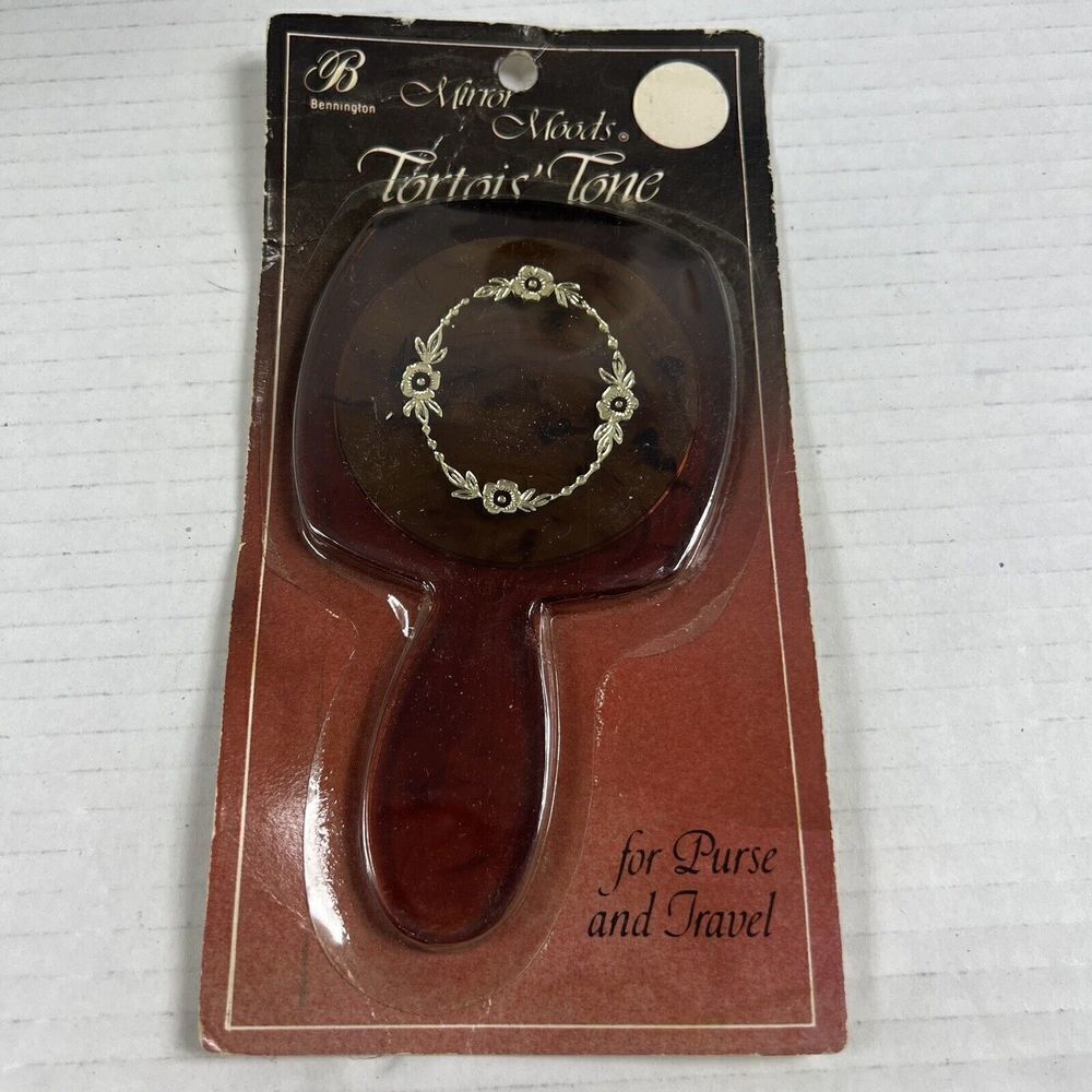 Bennington Mirror Moods Tortois Tone Vintage Handheld Mirror Vintage MCM